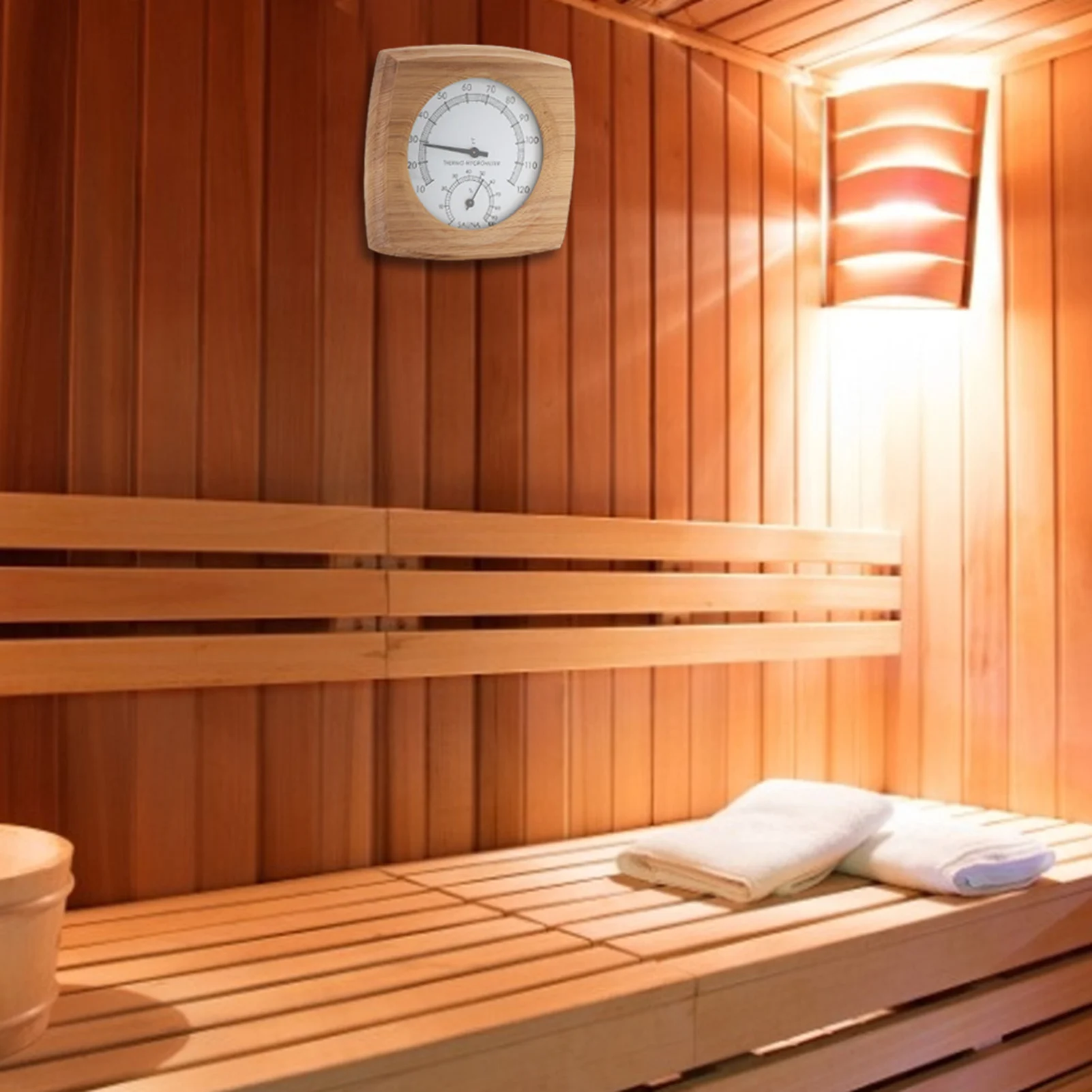 Puidust Termomeeter Hügromeeter Sauna Jaoks - Attēls 2