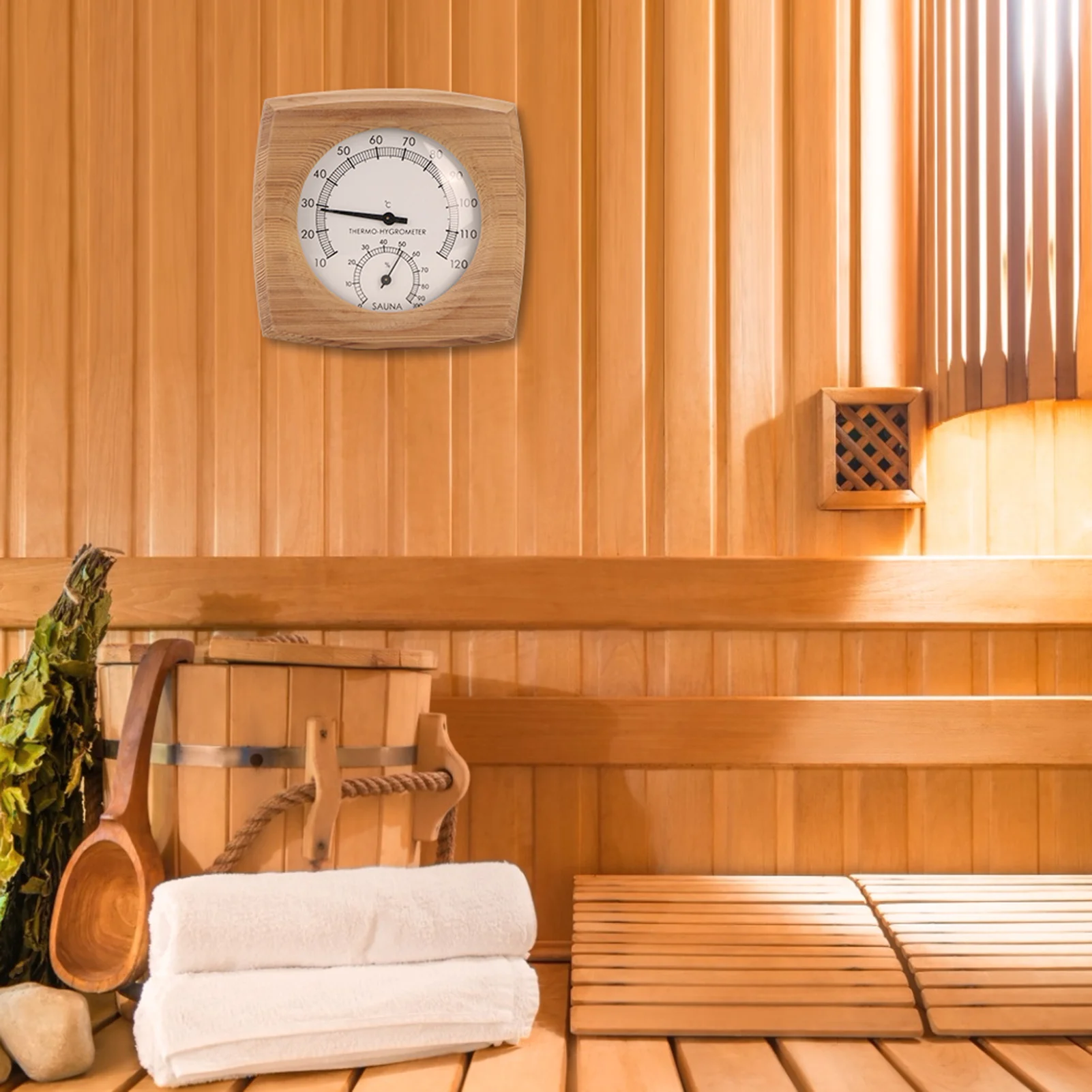 Puidust Termomeeter Hügromeeter Sauna Jaoks - Attēls 3