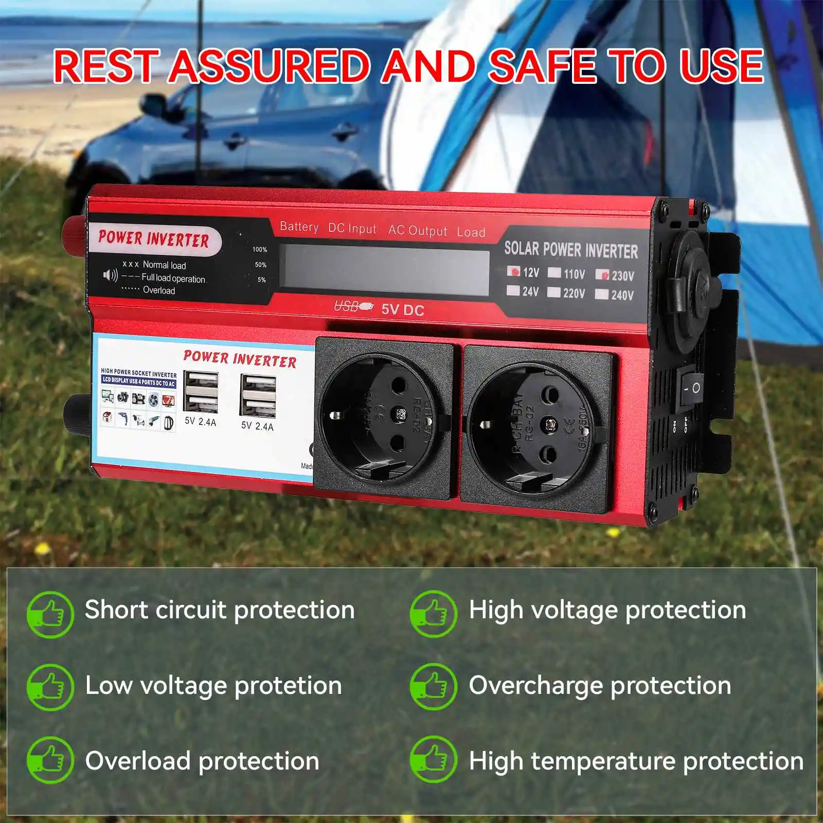 4000W Inverter DC 12V → AC 220V - Pilt 5