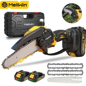 Akutoitel mini kettsaag 15 cm — 2 akut + kohver