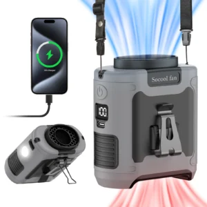 Kantav vöö- ja kaelaventilaator LED-valgusega